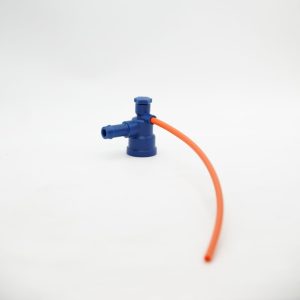 Mr. Mister 1/2" Bleeder Valve Blue Barb Poly w/ 1/4" Orange Tube