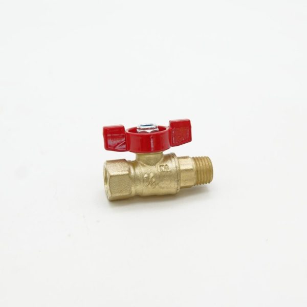 Mini Ball Valve 1/4" MPT x FMT Brass Full Port